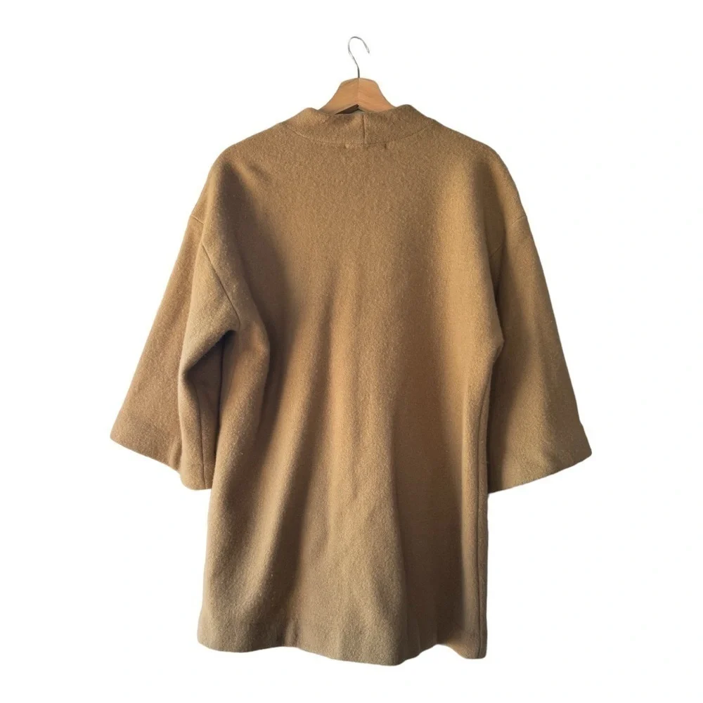 Michael Kors oversized tan wool coat with buckles, size XS